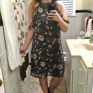 A-line floral halter dress